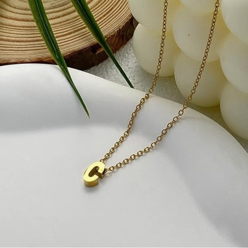 Gold Initial Pendant Necklace